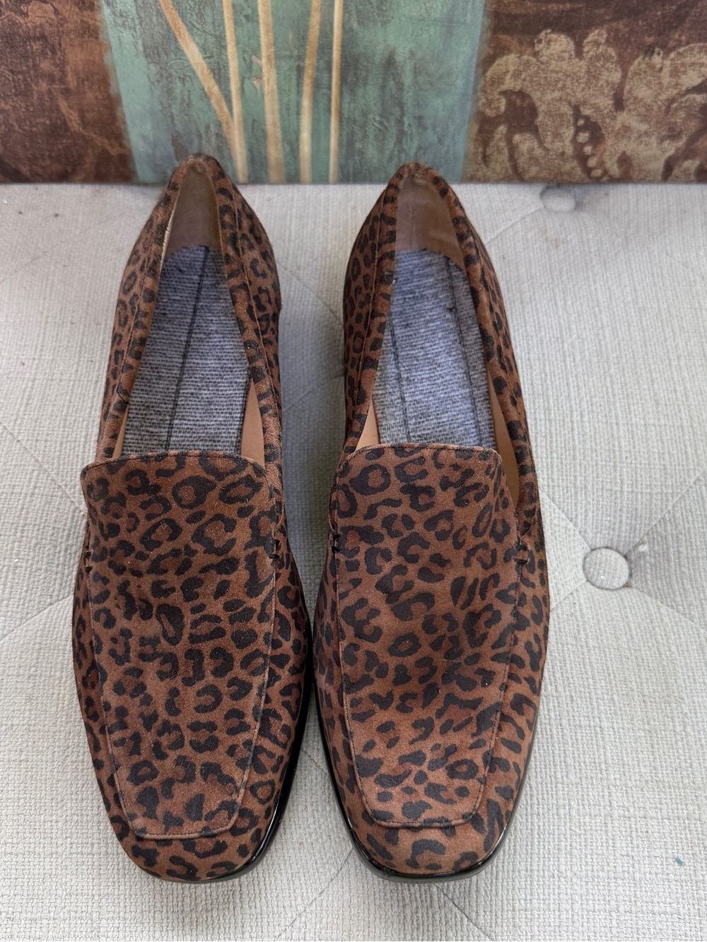Alex Marie Brown Leopard Print Suede Loafers
